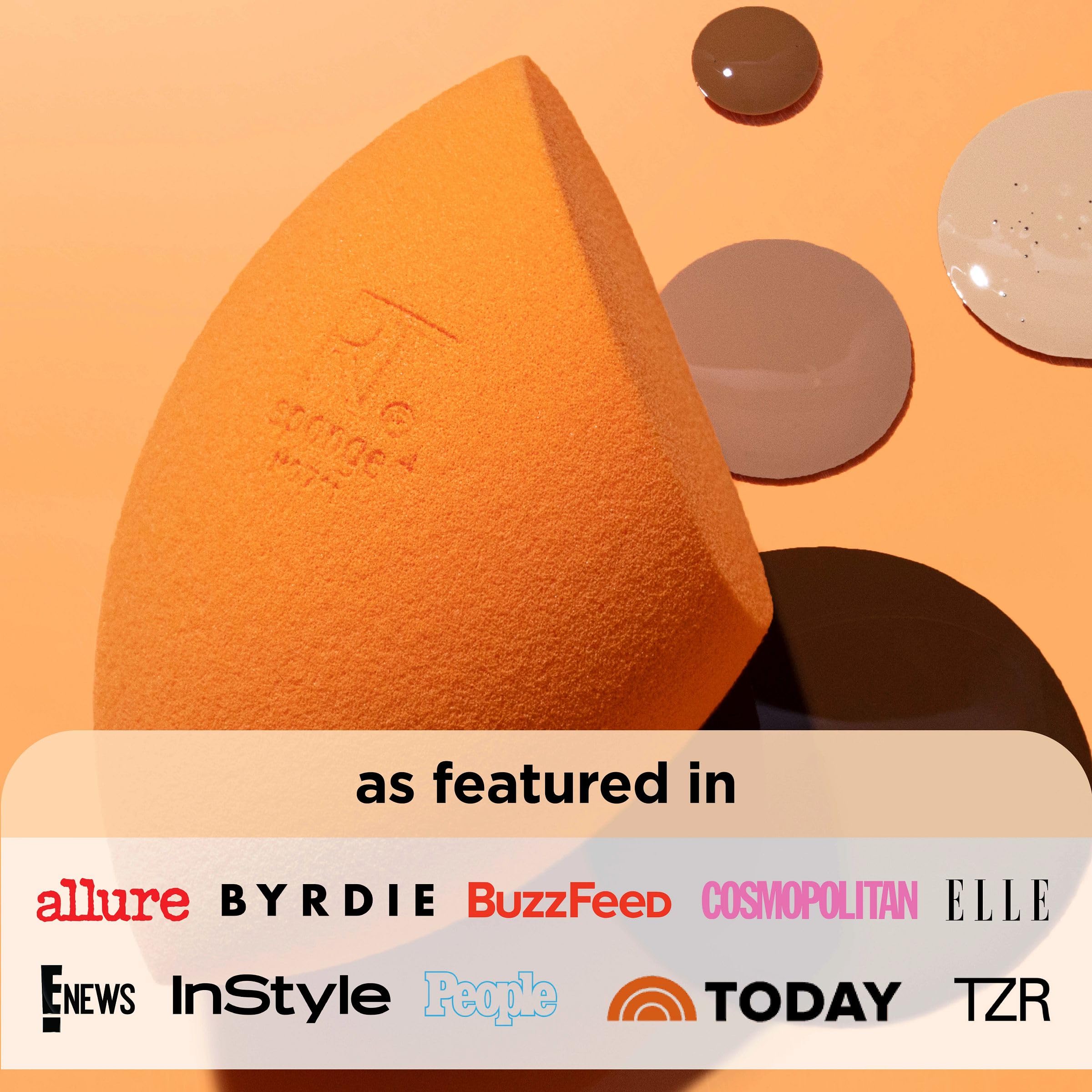 Real Techniques full-size sponge close-up for smooth foundation blending