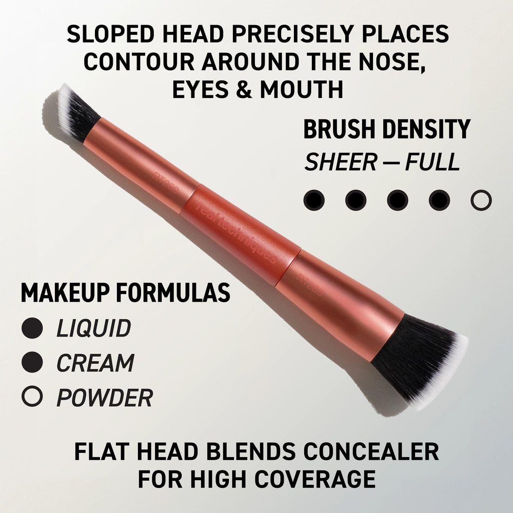 Real Techniques Miracle puff closeup showing dual-sided use benefit
