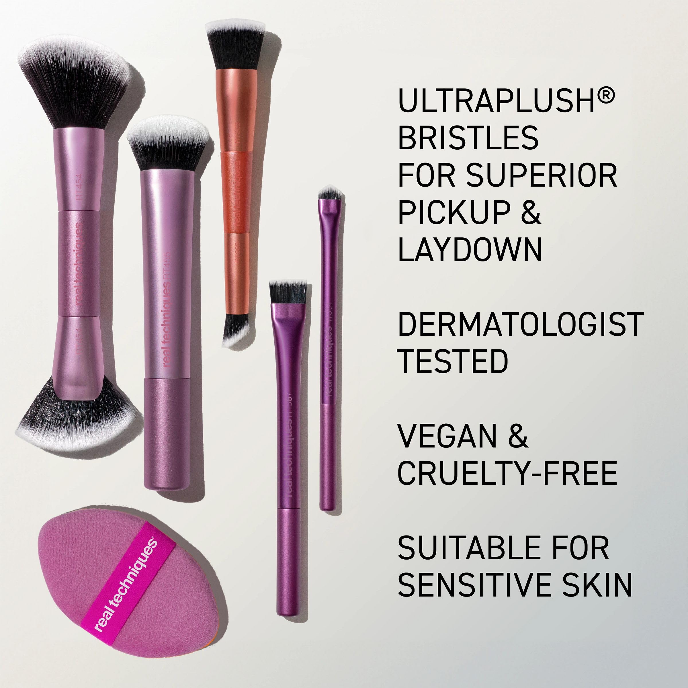 Real Techniques travel pouch with brush set ready for on-the-go