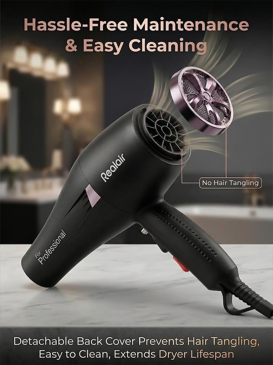 Realair dryer in use styling hair for salon-quality results at home