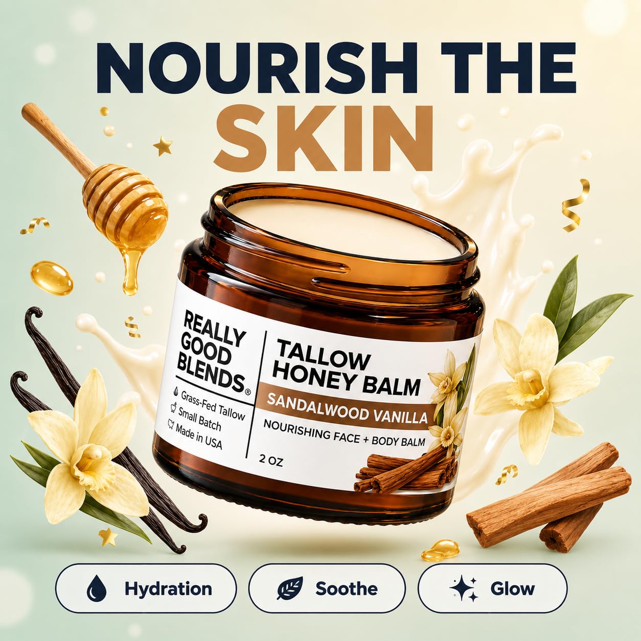 Really Good Blends open jar texture close-up showing creamy balm for deep moisturization