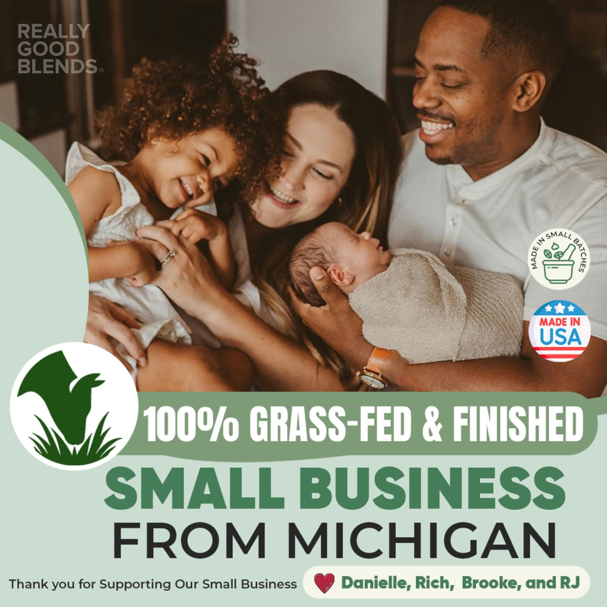 Really Good Blends small-batch production scene conveying handcrafted quality and care