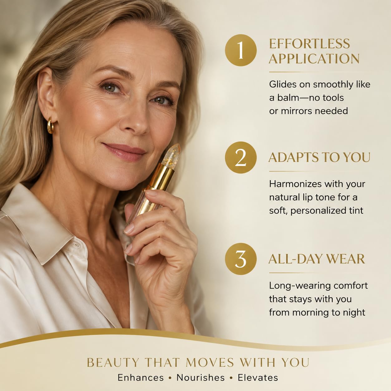 REATIFUL 𝓚𝓲𝓿𝓸𝓻𝓪 swatch texture on skin, illustrating hydrating formula and true tint payoff