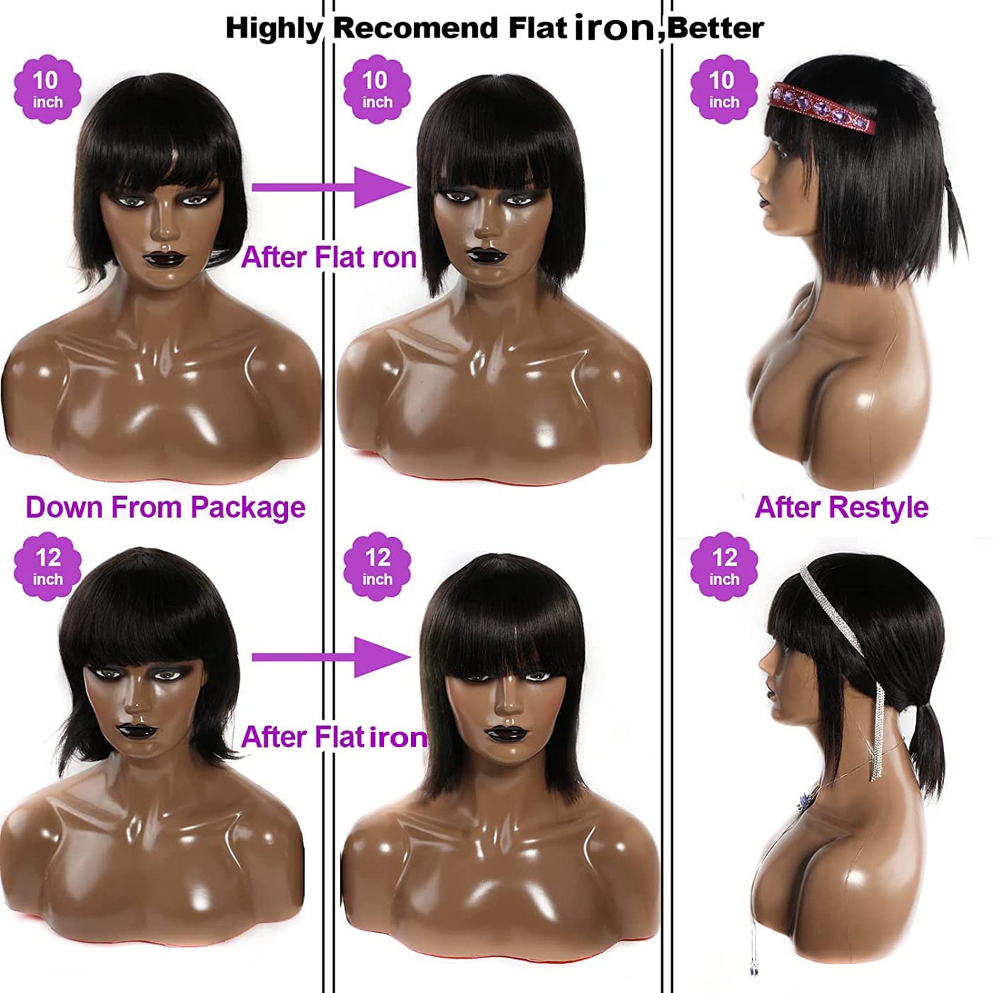 Rebasar bangs close-up demonstrating easy trim customization benefit