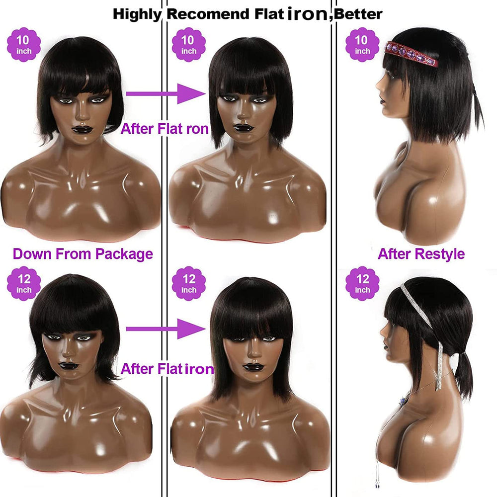 Rebasar bangs close-up demonstrating easy trim customization benefit