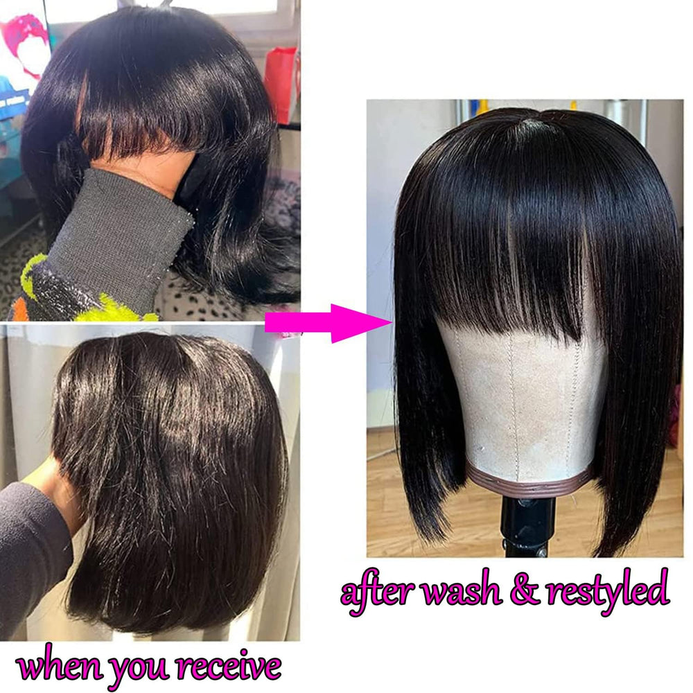 Rebasar styled two-ways with curls and straight hair for versatility