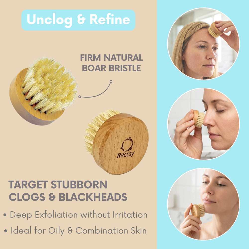 Reccsy four dual-sided cleansing pads arranged to show textures
