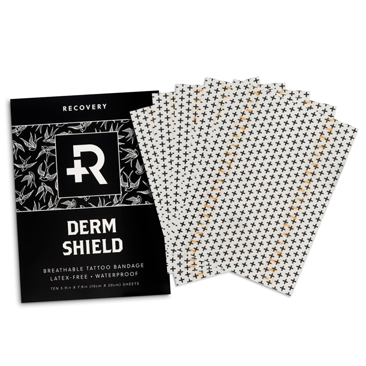 Recovery Aftercare front packaging showing 10 pack and patch size benefit visibility