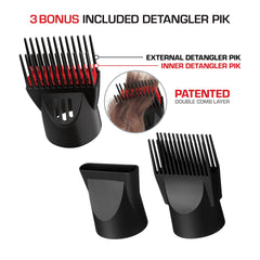 RED by KISS dryer in use on curly hair to reduce frizz and speed drying