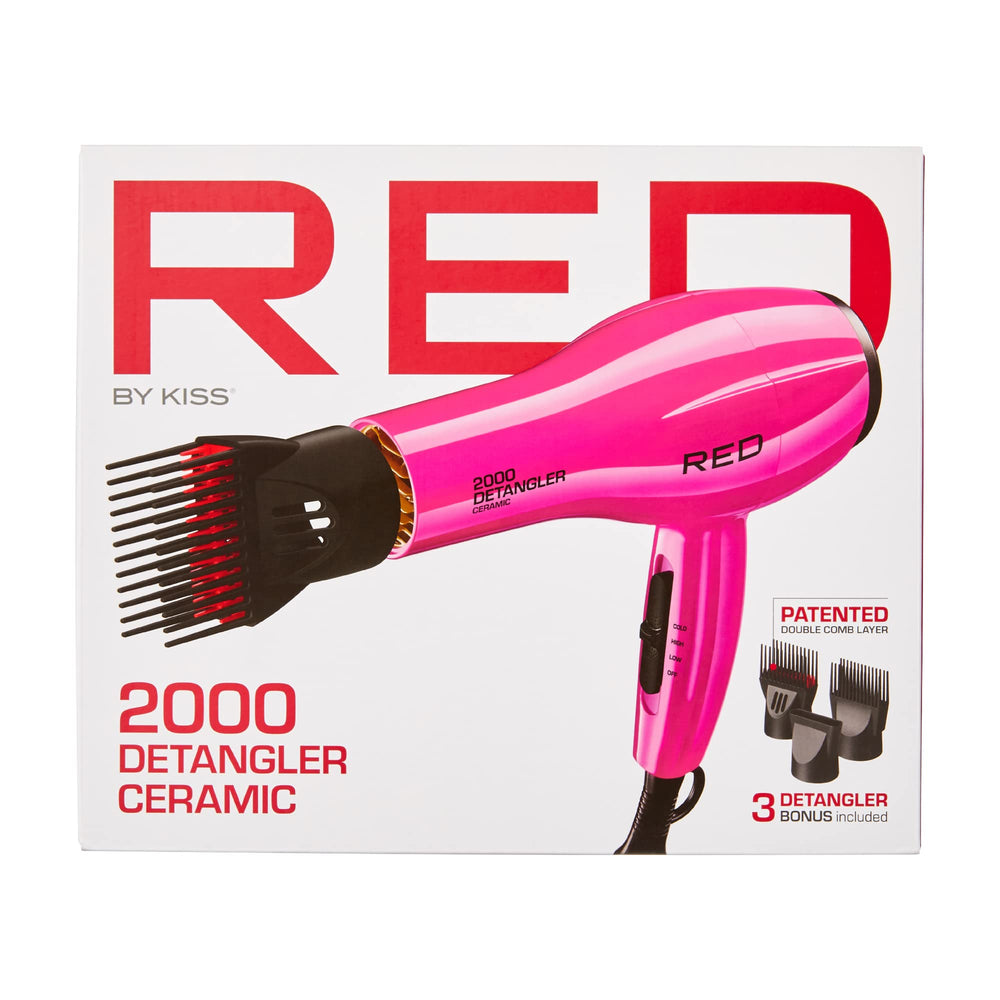 RED by KISS packaging with three attachments for versatile styling options