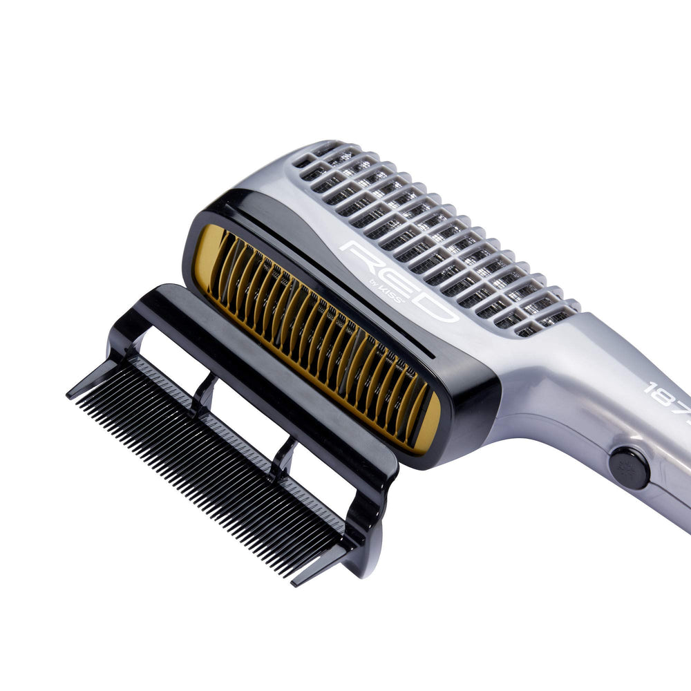 Red by Kiss ceramic barrel closeup showing even heat surface for frizz reduction benefit