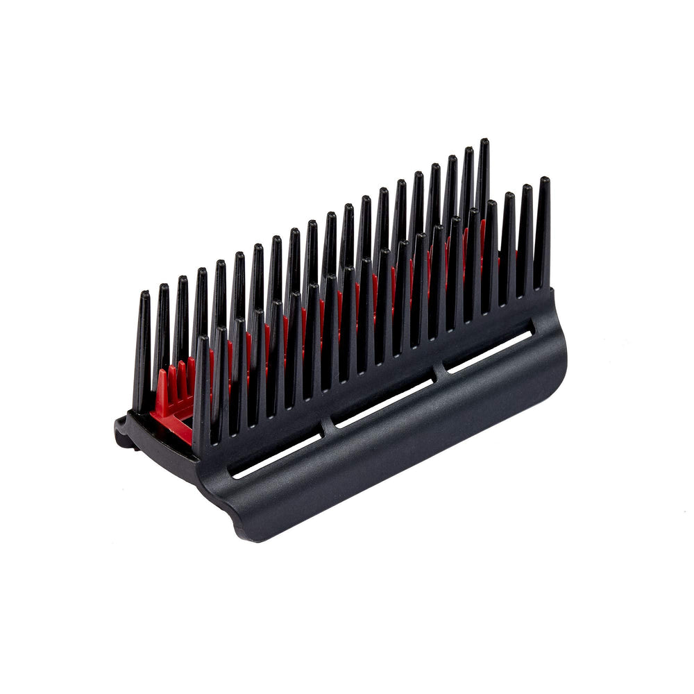 Red by Kiss in use on curly hair demonstrating faster drying and smoother results benefit