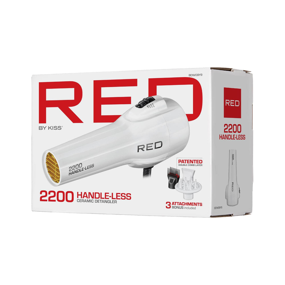 Red by Kiss packaging with included attachments for versatile styling