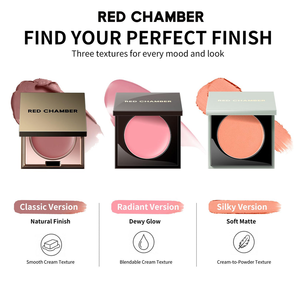 RED CHAMBER Monsia on model highlighting cheeks and lips for a dewy, flattering glow