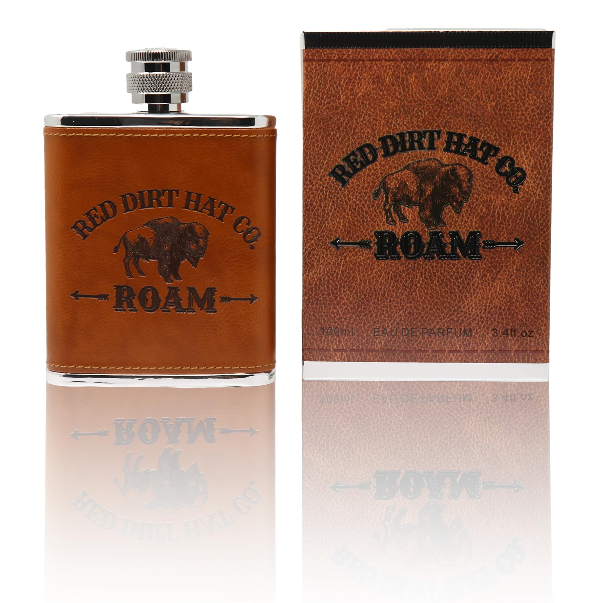 Red Dirt Hat Company front bottle view showing stylish packaging and confidence