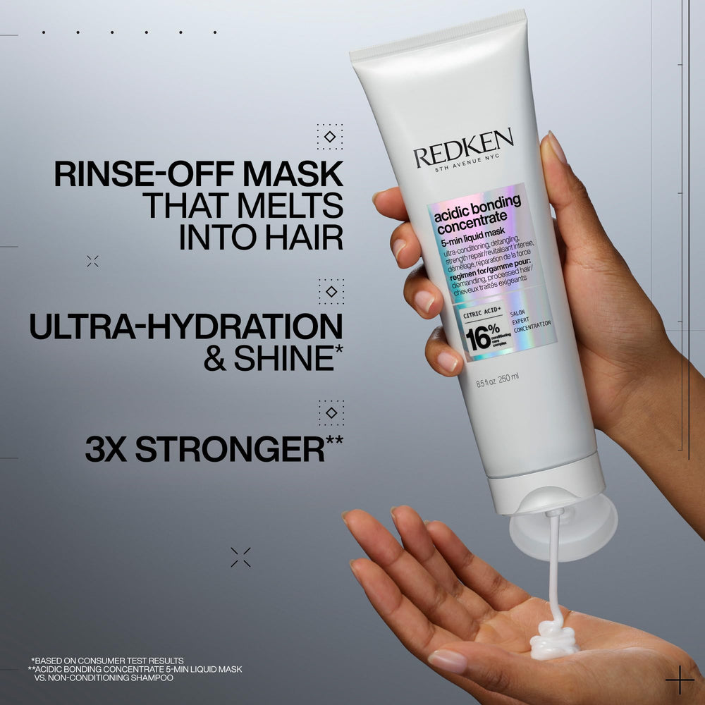 Redken mask lightweight liquid texture close-up demonstrating easy spreadability