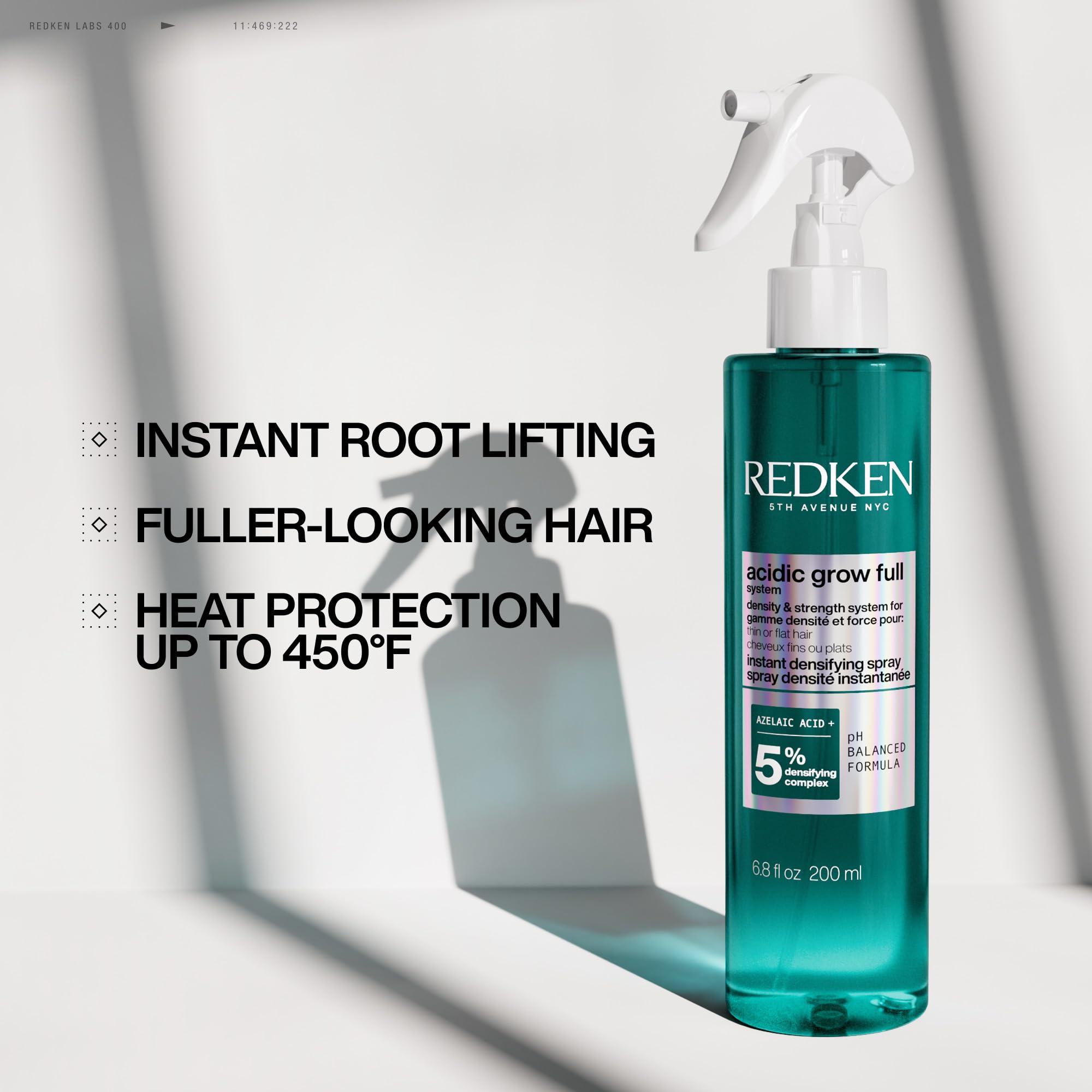 Redken bottle on bathroom shelf signifying everyday styling convenience