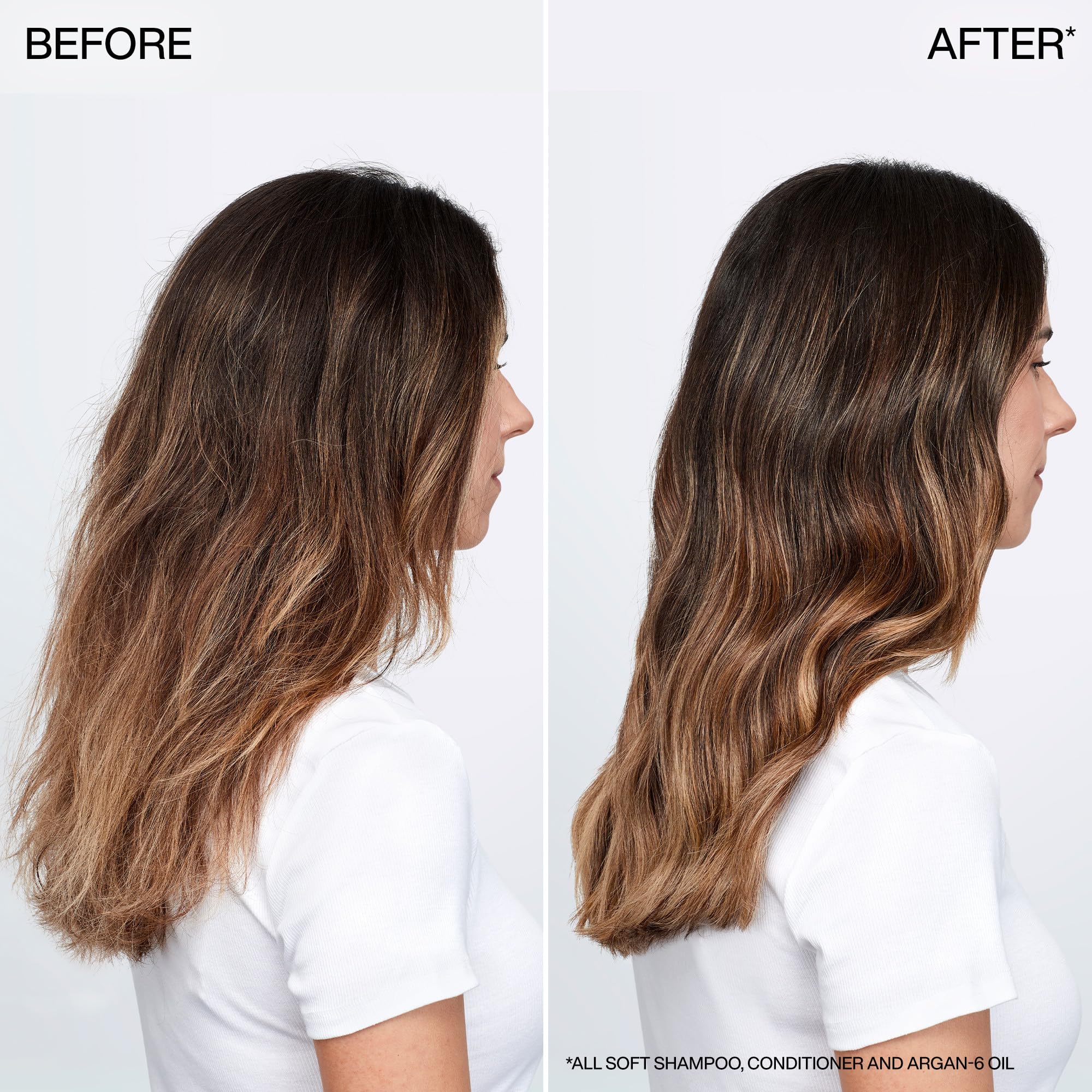 Redken All Soft mini conditioner texture close-up for detangling benefit