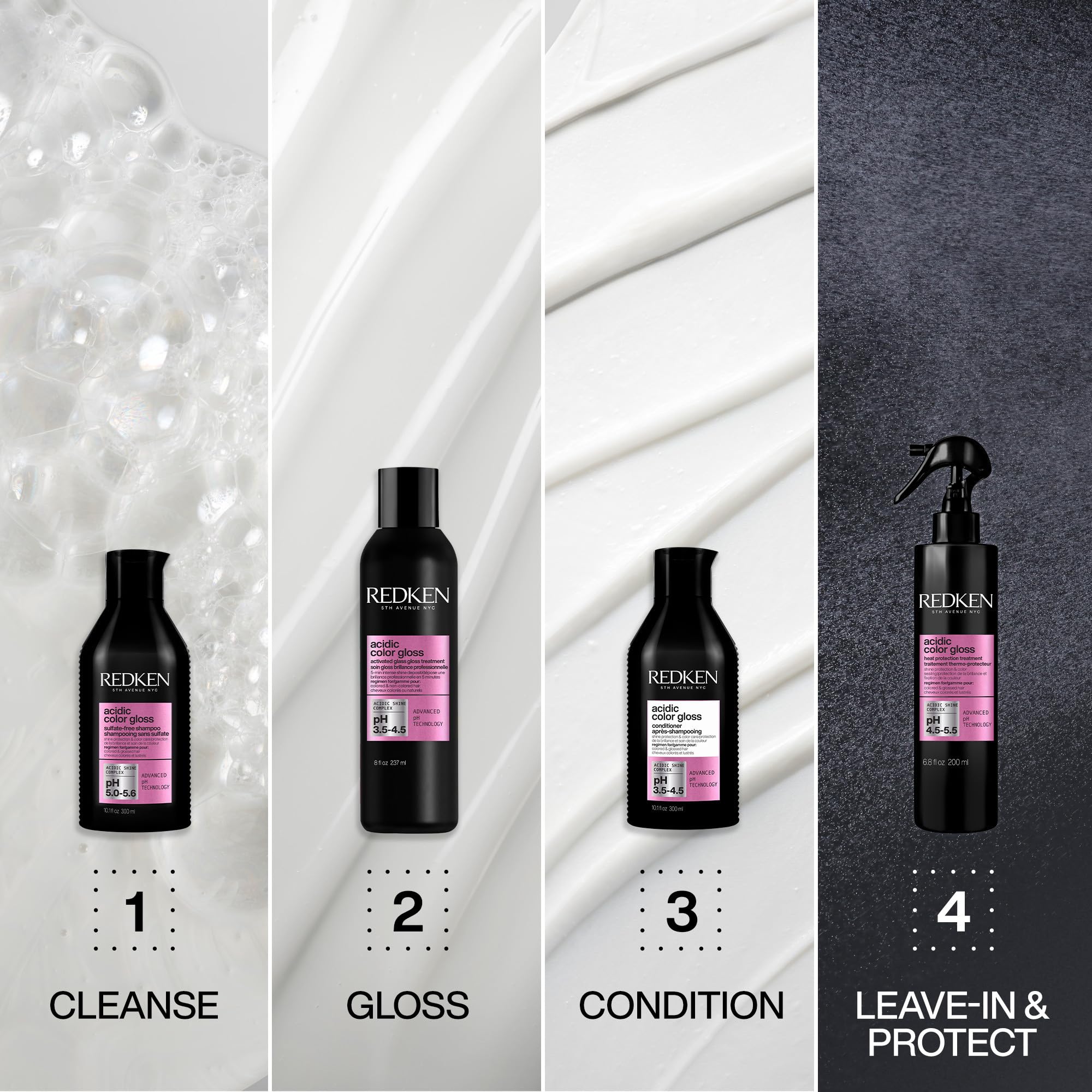 Redken conditioner being applied to wet hair for improved slip and detangling