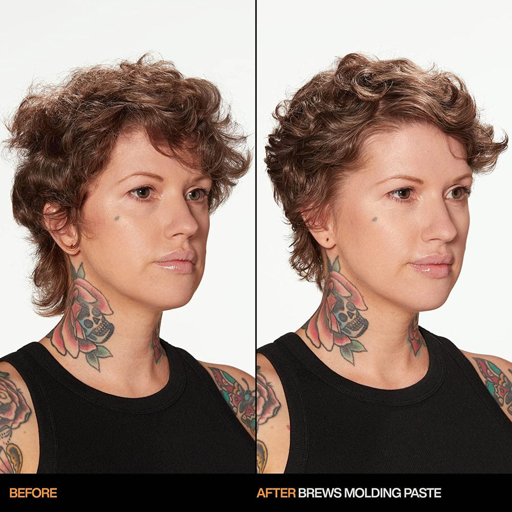 Redken Brews open jar texture highlighting moldable paste benefit