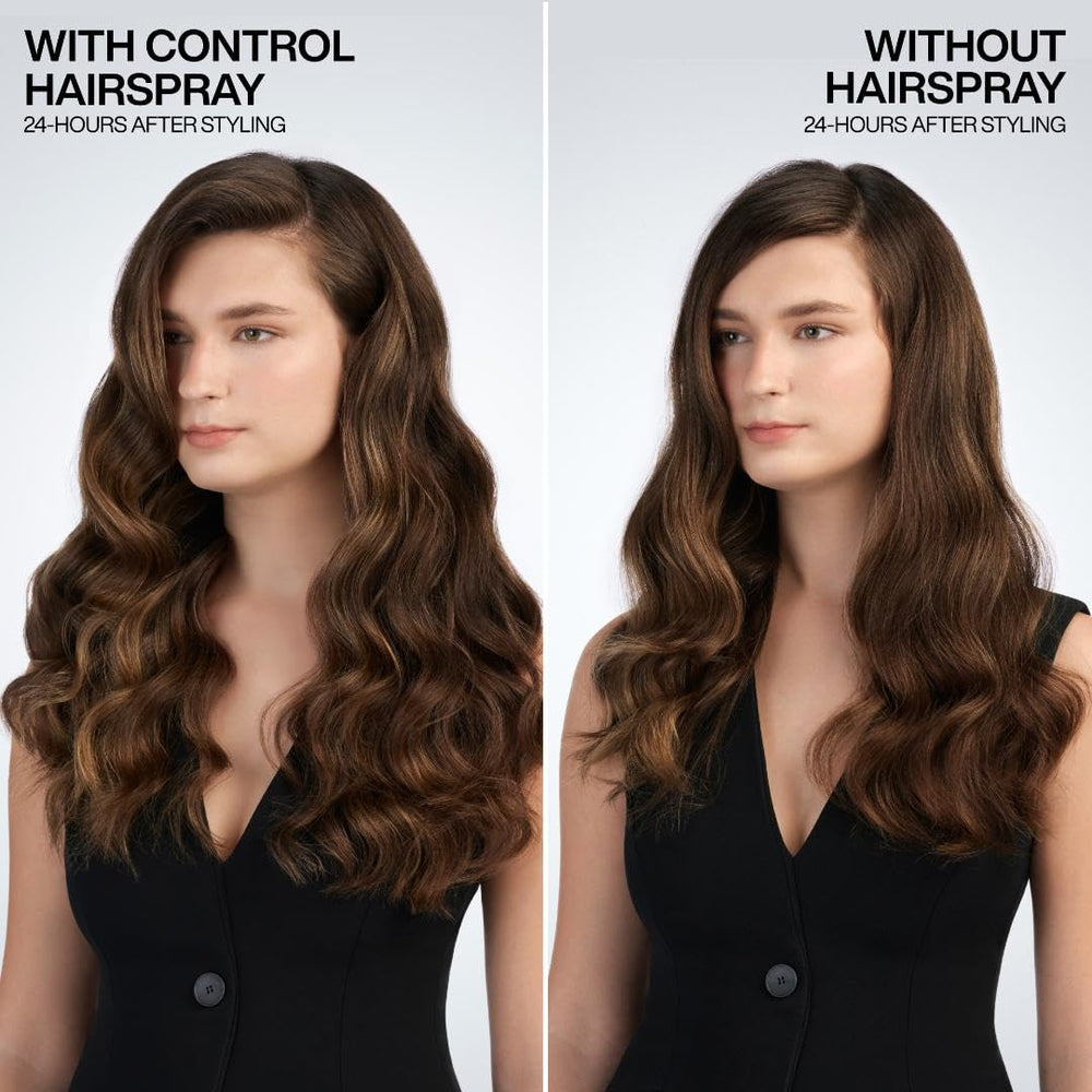 Redken Control Hairspray 28 mist close-up showing fine spray for even application benefit