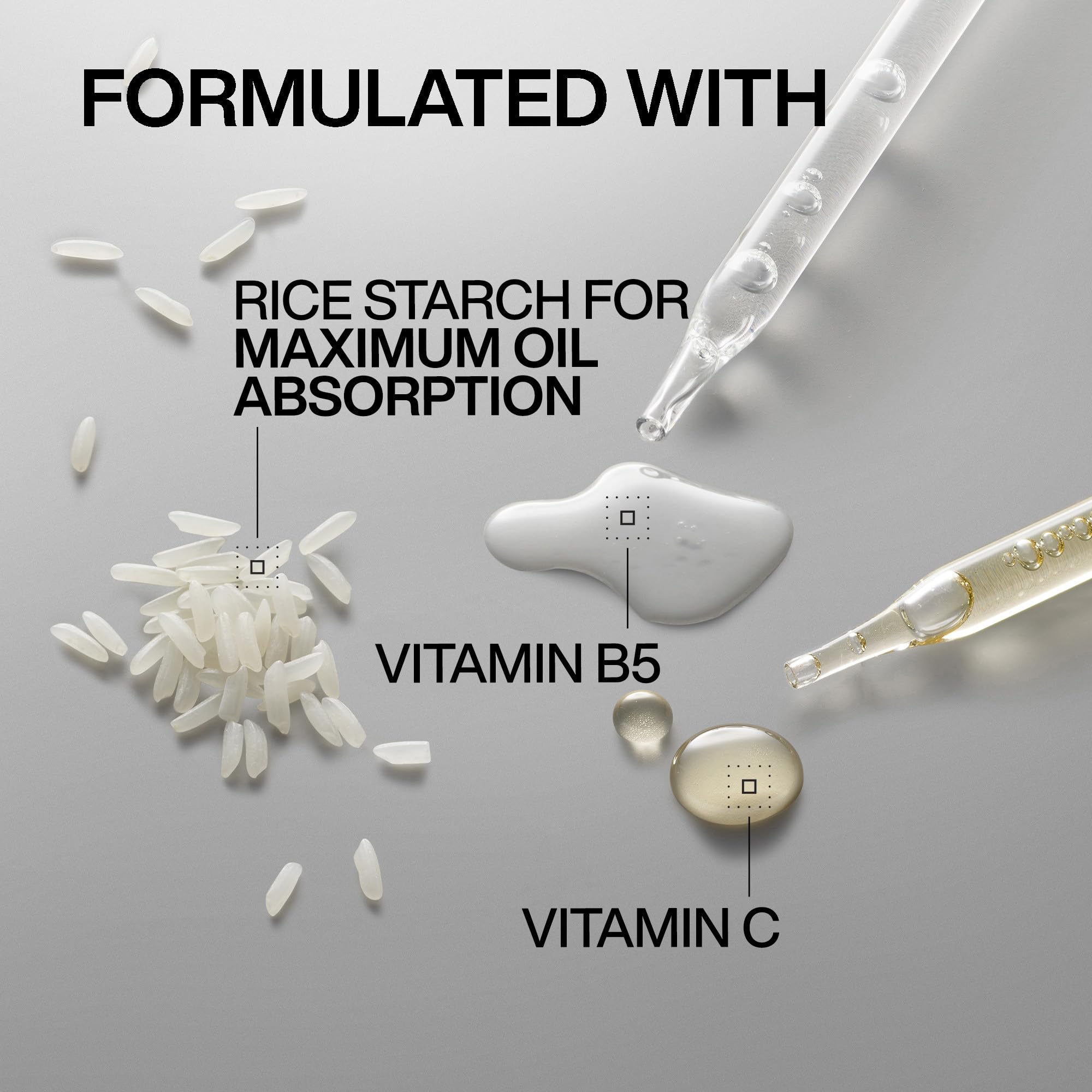 redken rice and potato starches visual representing oil absorption