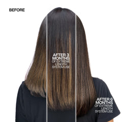 Redken Extreme Length applied to damp hair during routine showing easy five-minute use