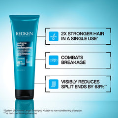 Redken Extreme Length creamy mask texture close-up demonstrating rich, spreadable formula