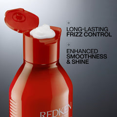 Redken bottle pump detail enabling precise dispensing and less product waste