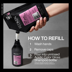 Redken in-shower use on color-treated hair for enhanced shine
