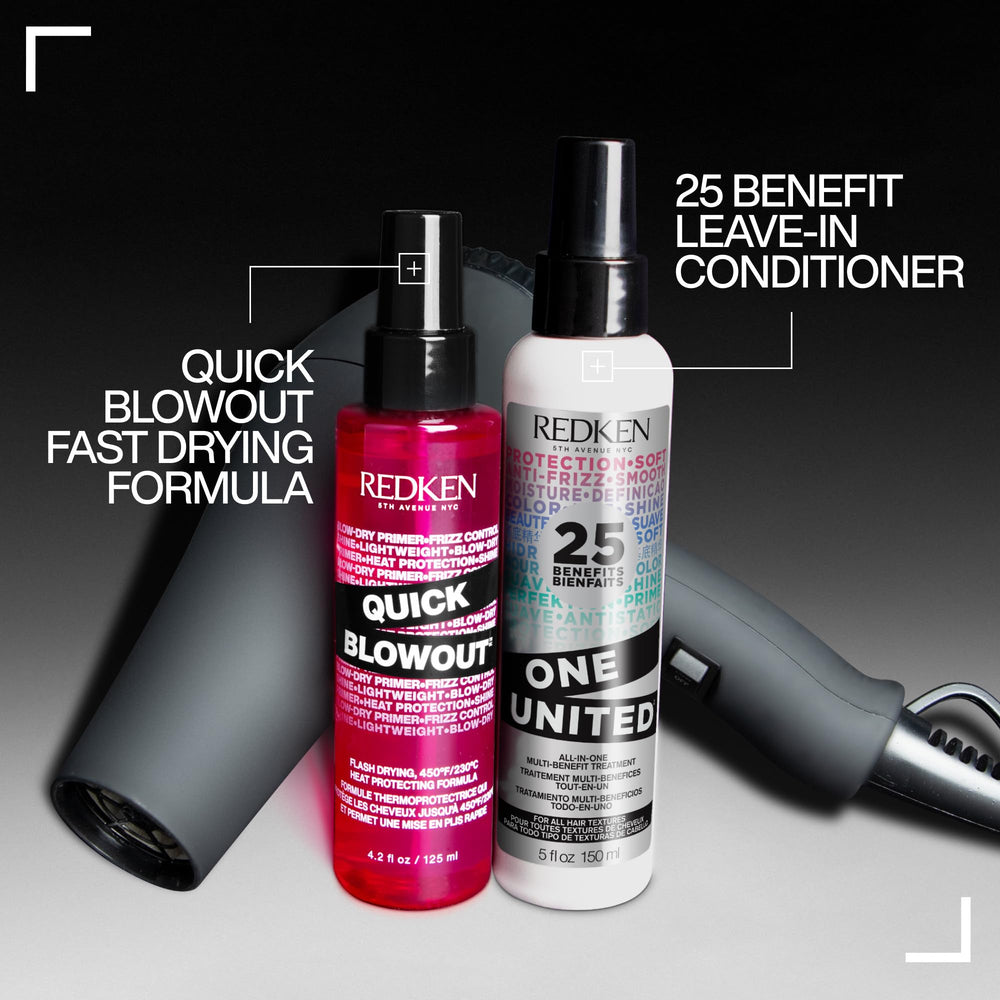 Redken label ingredients detail highlighting heat protection and nourishing oils