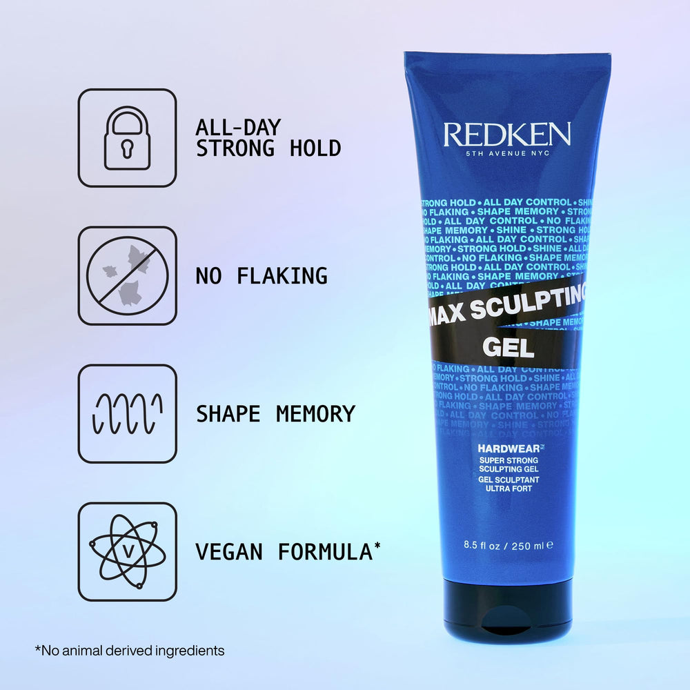 Redken Max Sculpting Gel clear glossy gel texture close-up highlighting high-shine finish