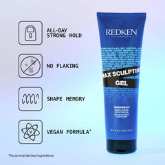 Redken Max Sculpting Gel clear glossy gel texture close-up highlighting high-shine finish