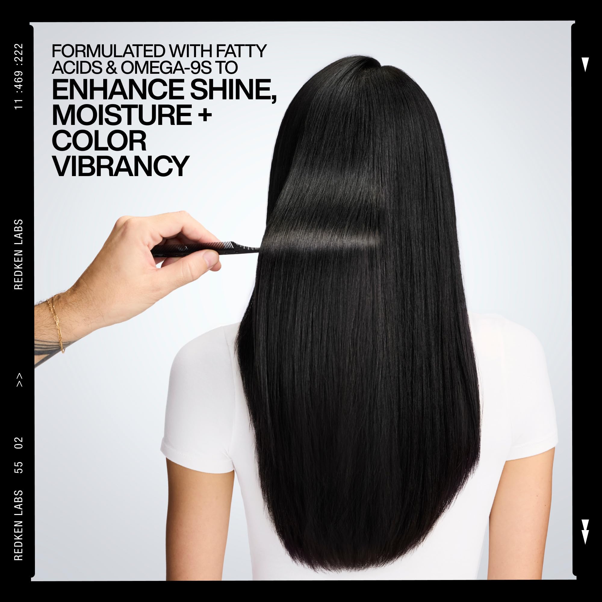 Redken used by a stylist in salon to demonstrate professional-level shine and control