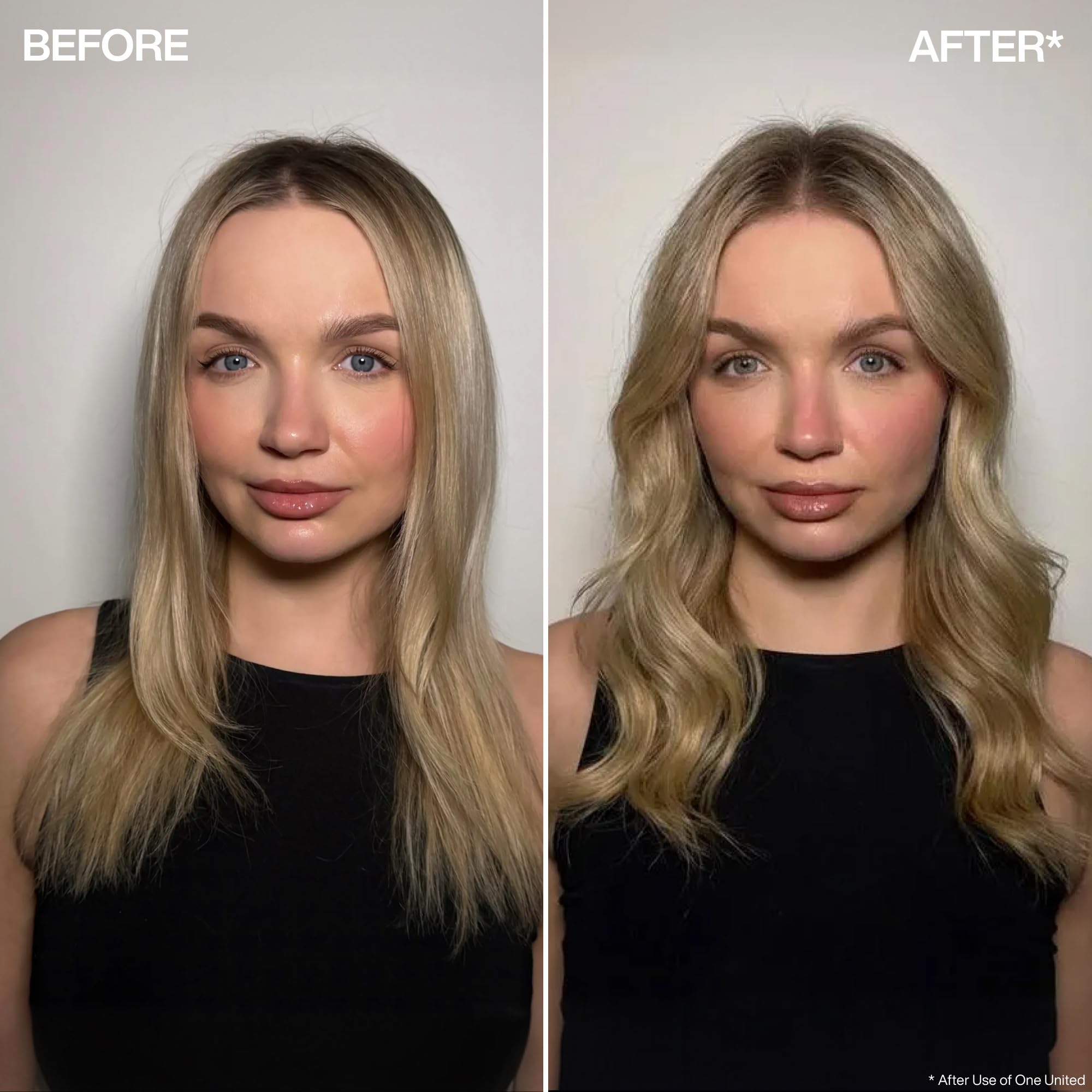 Redken One United texture shot pouring to show lightweight, non-greasy finish