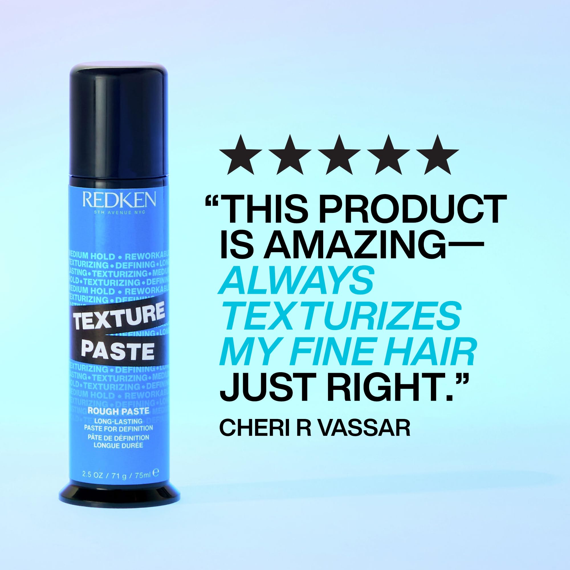 Redken paste before and after on short hair illustrating added texture and separation