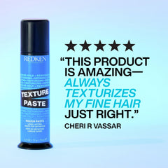 Redken paste before and after on short hair illustrating added texture and separation