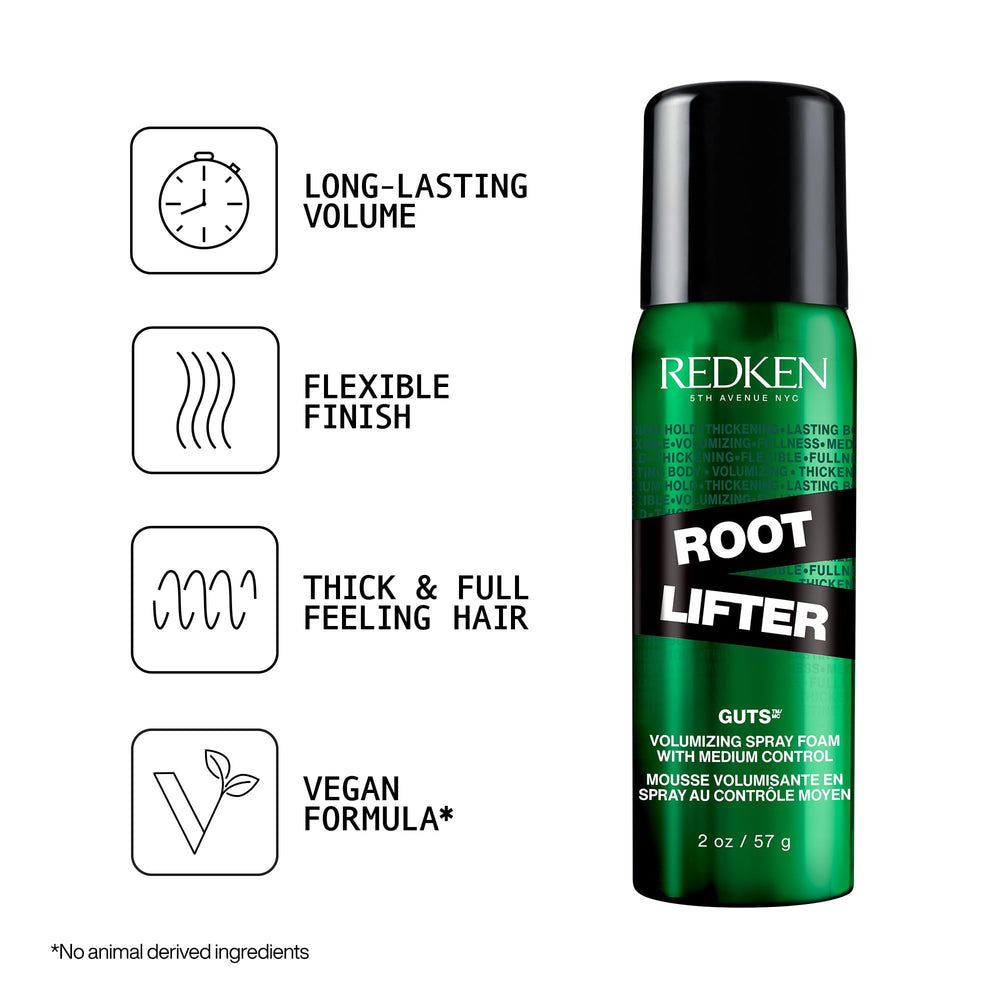Redken root lifter foam texture closeup demonstrating lightweight hold