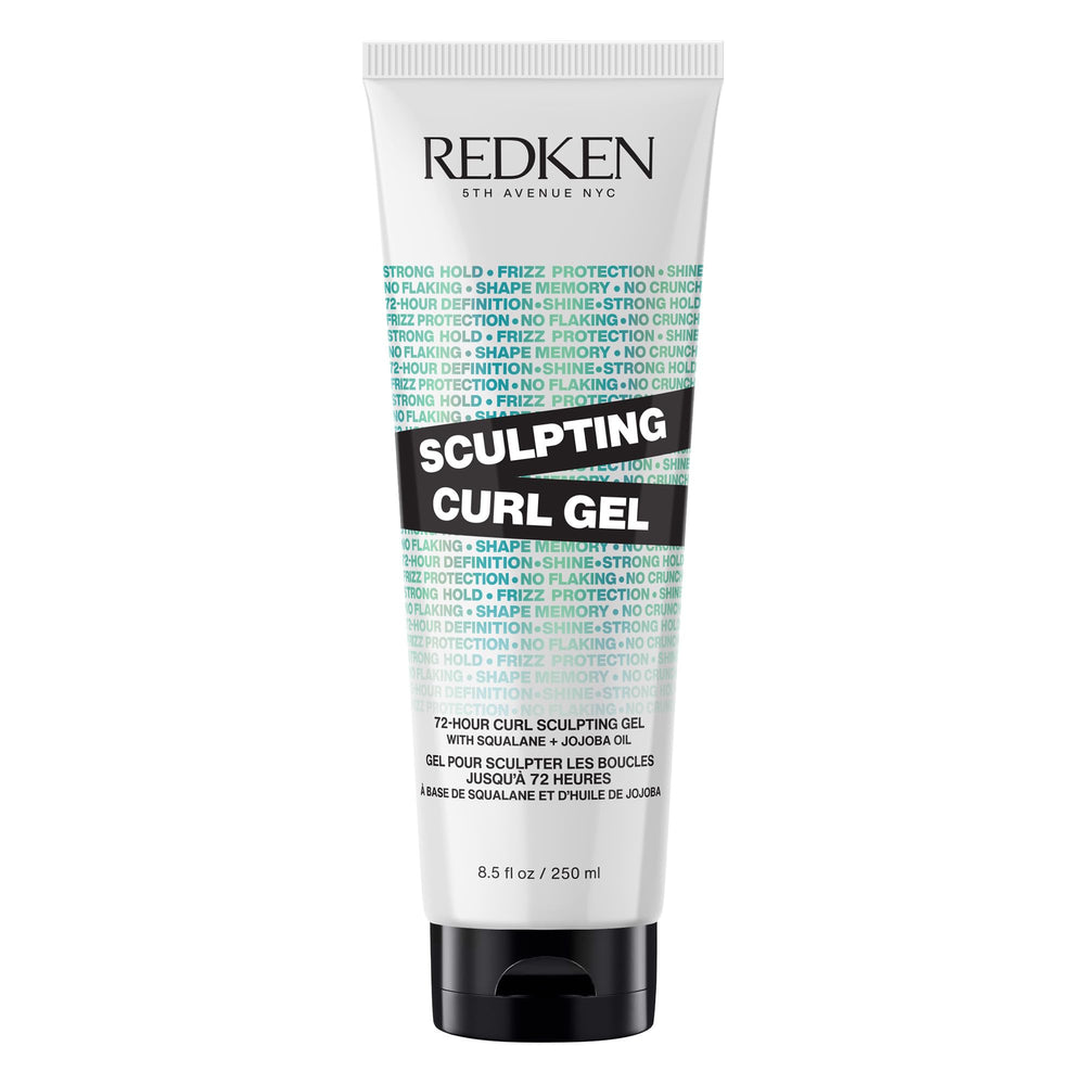 Redken sculpting curl gel front bottle showing professional styling benefit