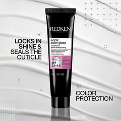 Redken side label close-up showing formulation details and benefits