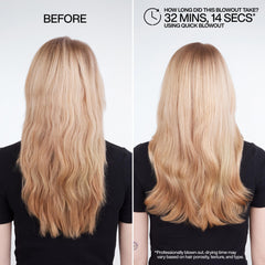 Redken hair texture after blowout showing smooth frizz-controlled shine