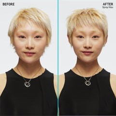 Redken spraying onto hair to build texture and instant separation