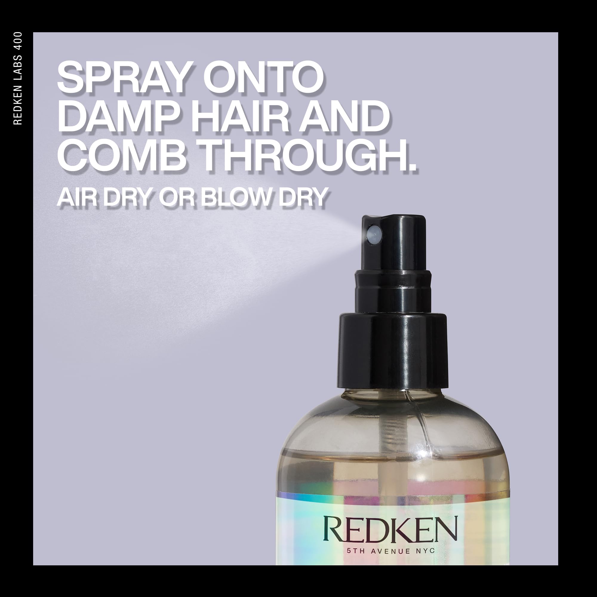 Redken label close-up highlighting ceramides and polymers for stronger hair