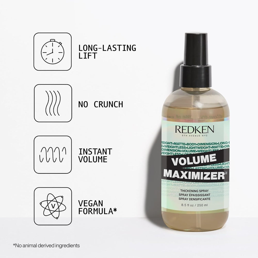 Redken fine mist closeup demonstrating even coverage and weightless finish