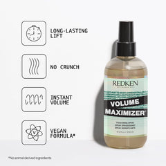 Redken fine mist closeup demonstrating even coverage and weightless finish