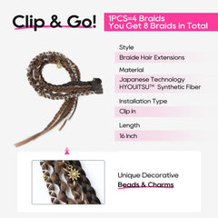 REECHO close-up of beads and charms on braid, highlights handcrafted decorative detail