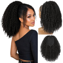 REECHO front packaging showing curly drawstring ponytail benefit quick styling