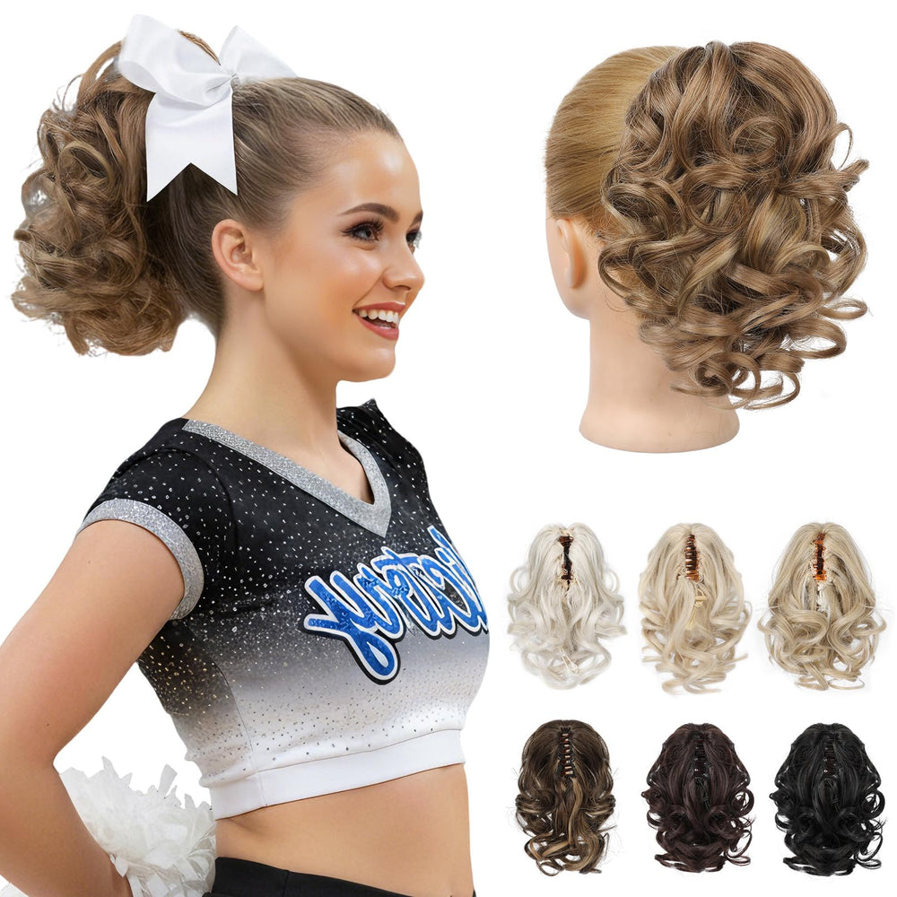 REECHO front view of 9-inch ponytail showing natural volume benefit