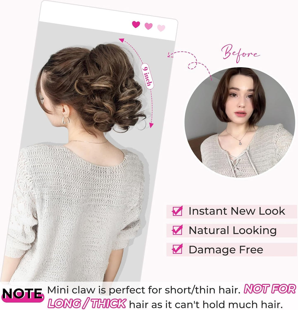 REECHO model wearing ponytail side profile showing instant volume benefit