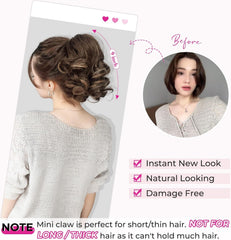 REECHO model wearing ponytail side profile showing instant volume benefit